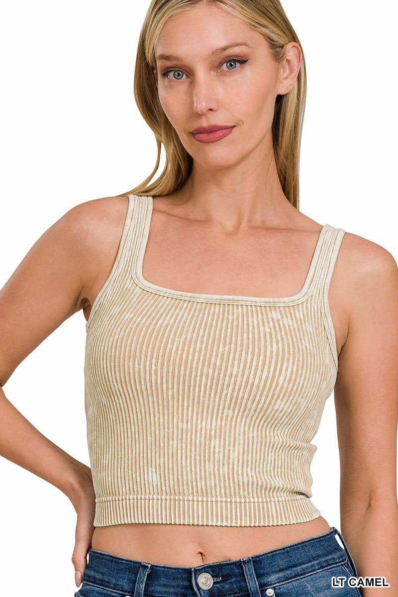 ",.....Premium Washed Seamless 2-way Tank