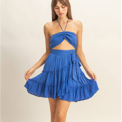 Wasting Time Away Royal Blue Dress