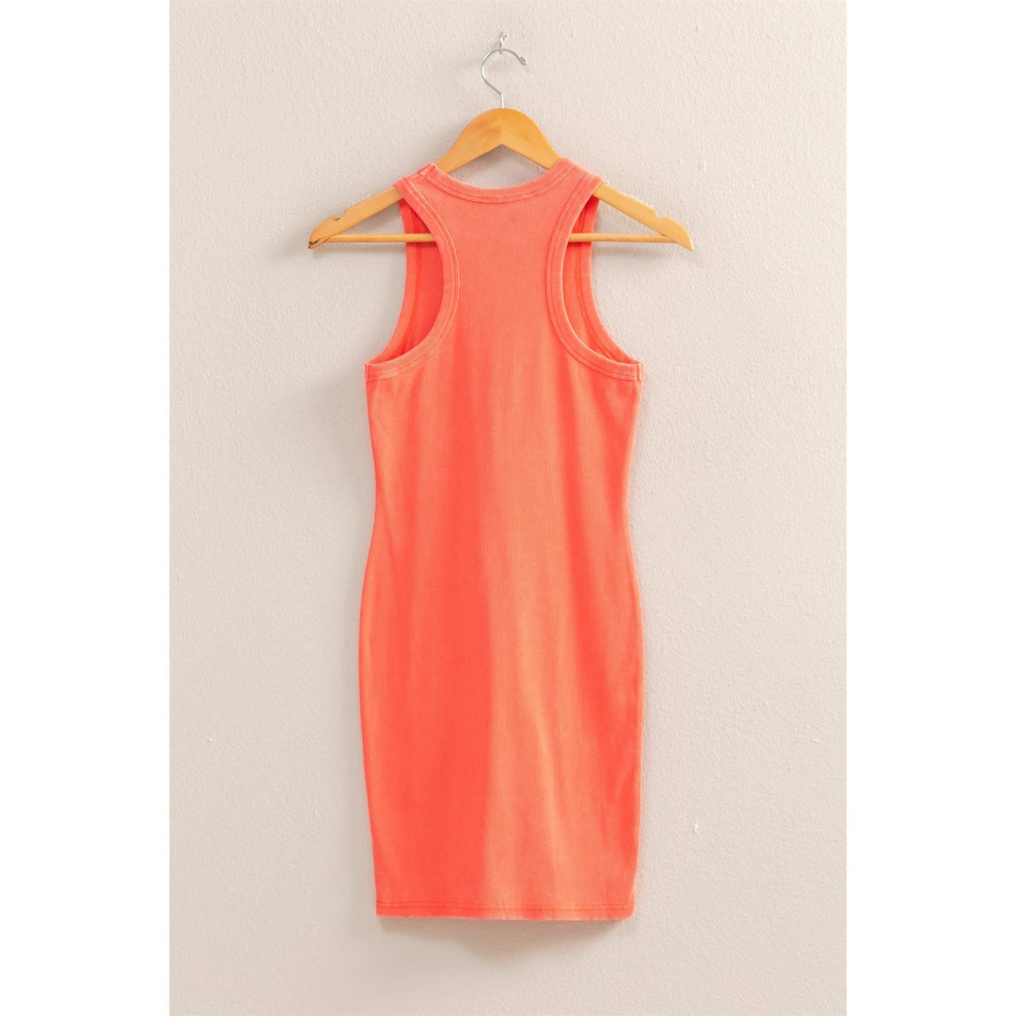 DZ25E297-Acid Washed Ribbed Mini Dress