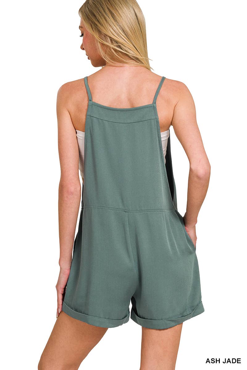 .SI-26568 Knot Strap Romper w/ pockets