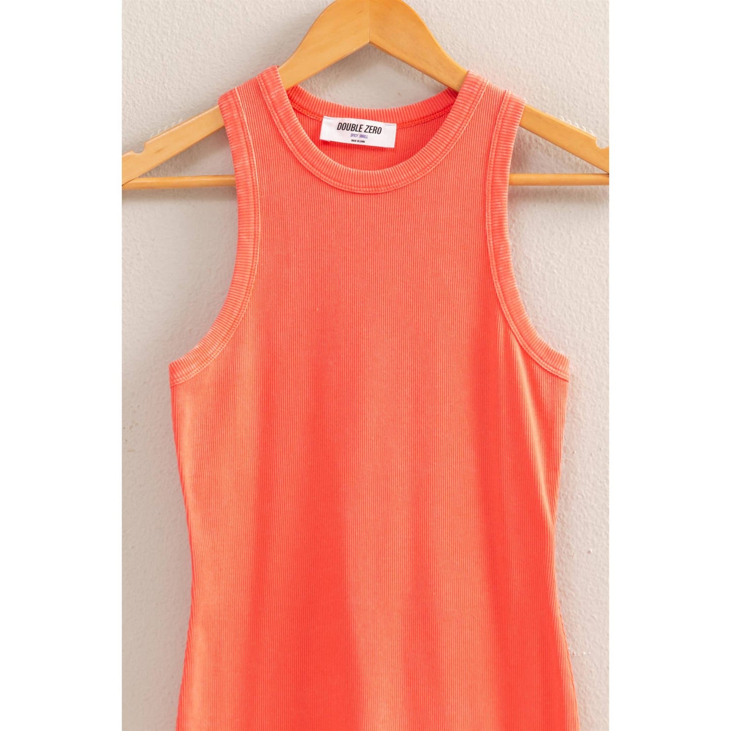 DZ25E297-Acid Washed Ribbed Mini Dress