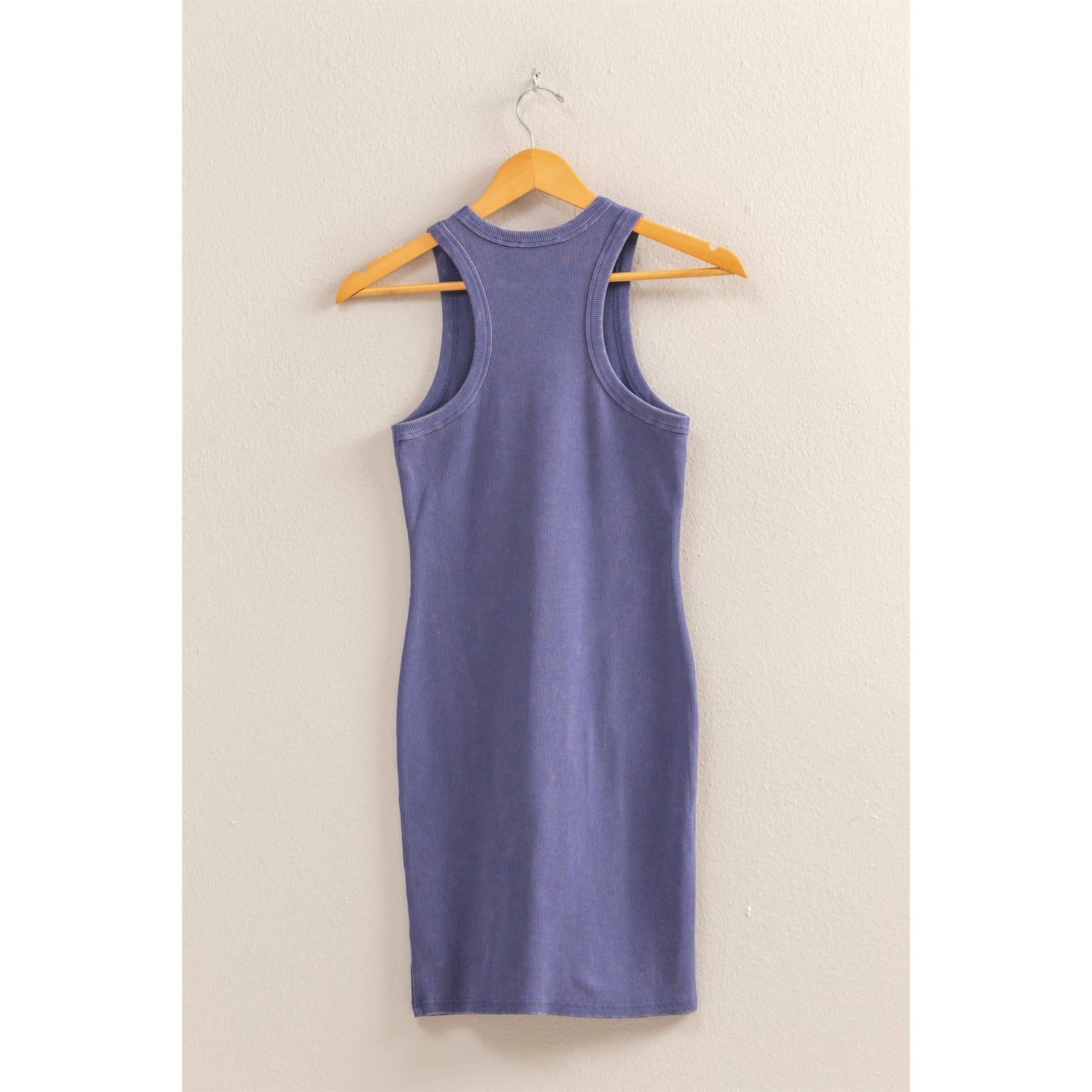 DZ25E297-Acid Washed Ribbed Mini Dress