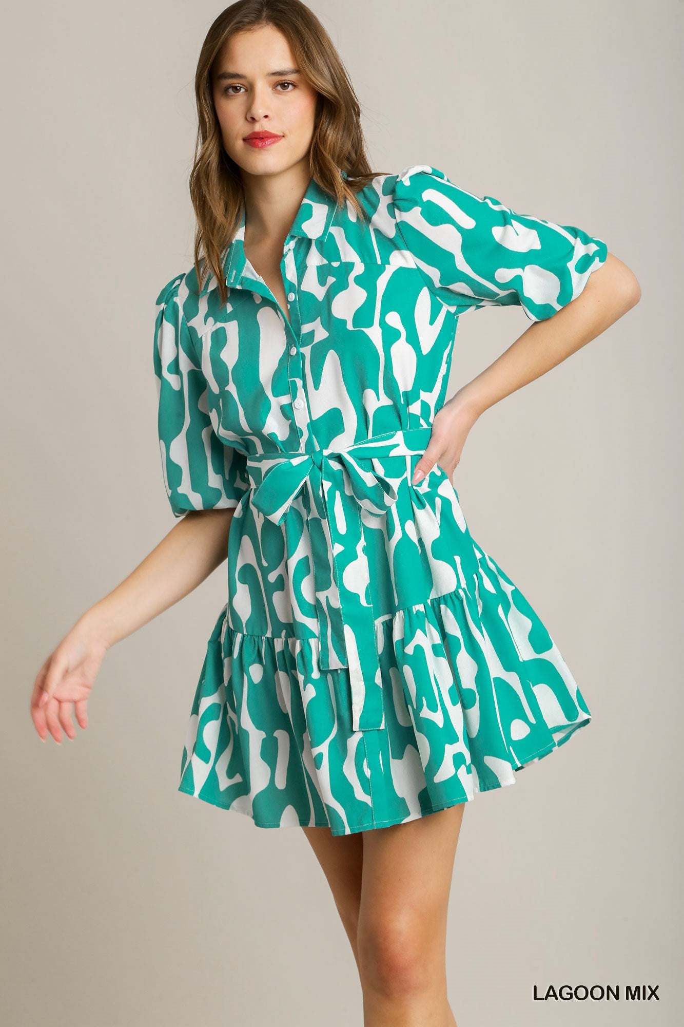 Lagoon Abstract Print Dress