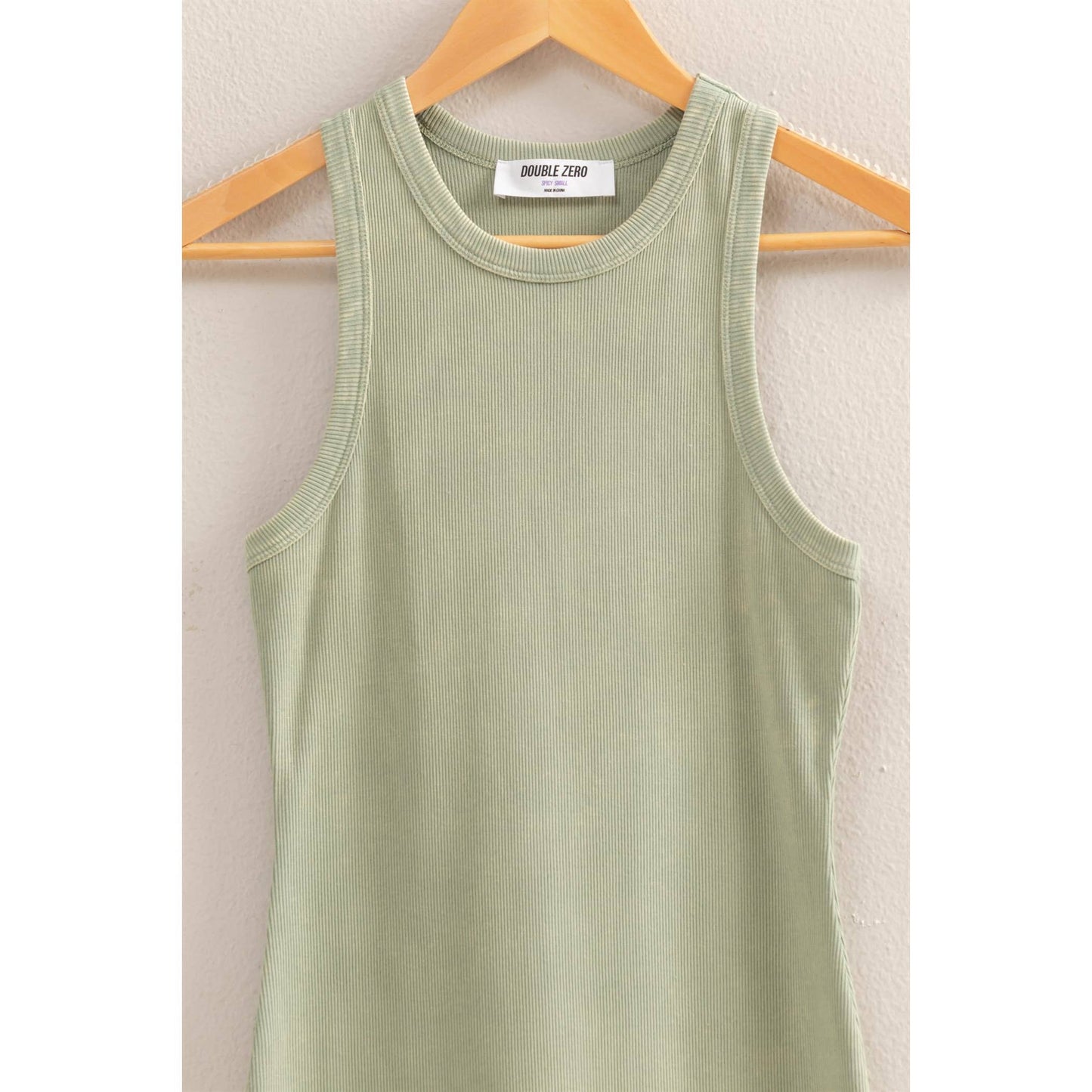 DZ25E297-Acid Washed Ribbed Mini Dress