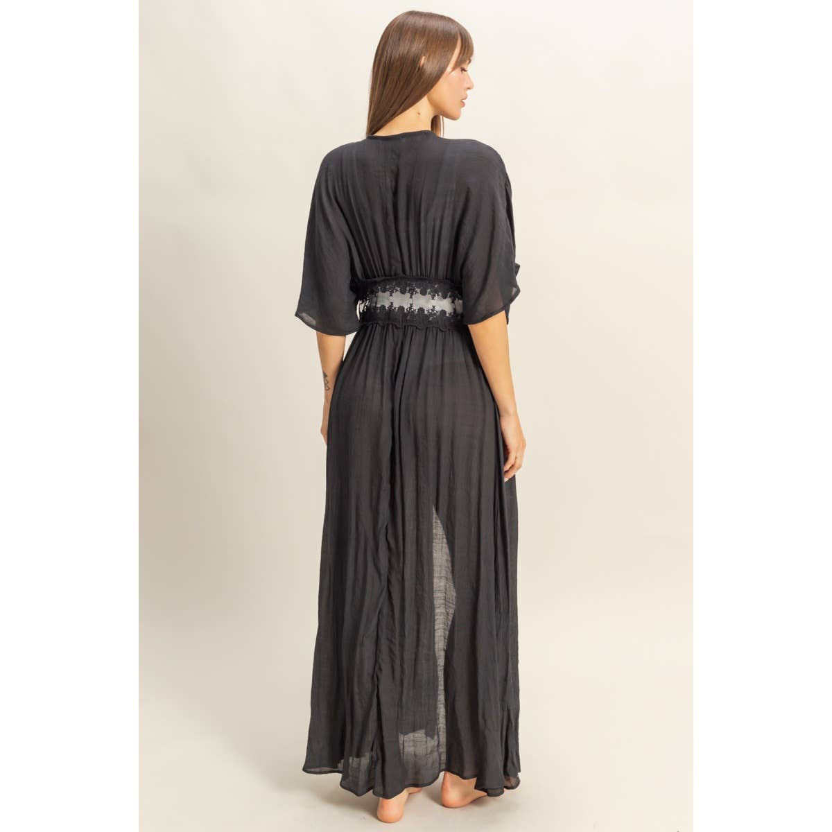 On My Own Black Lace Duster