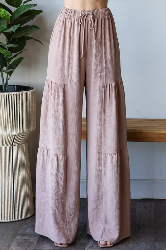 EP6840-10 OVER WIDE LEG SOLID PANTS: DUSTY SAGE / 2-2-2 (S-M-L)