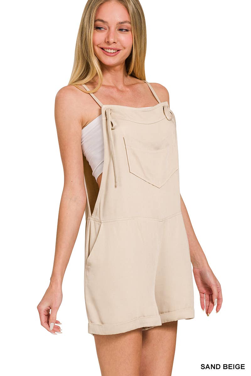 .SI-26568 Knot Strap Romper w/ pockets