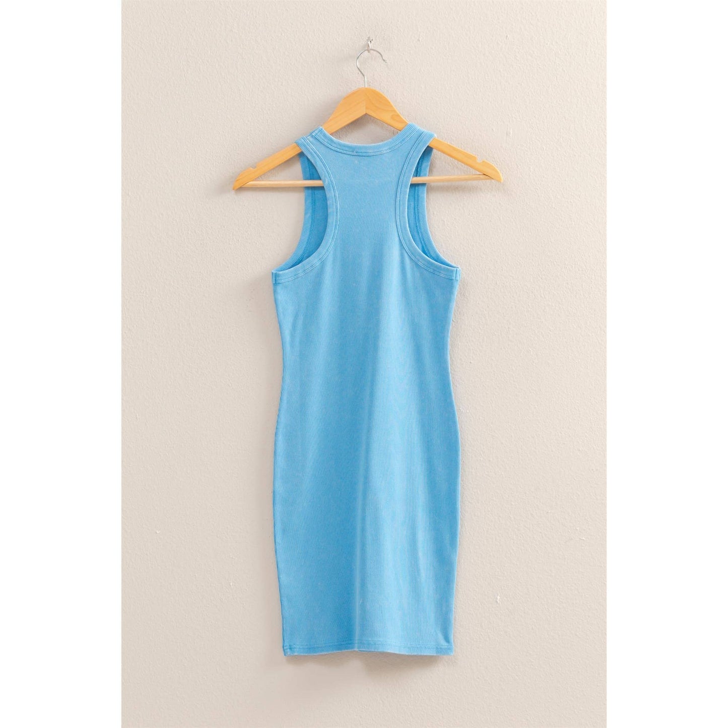 DZ25E297-Acid Washed Ribbed Mini Dress