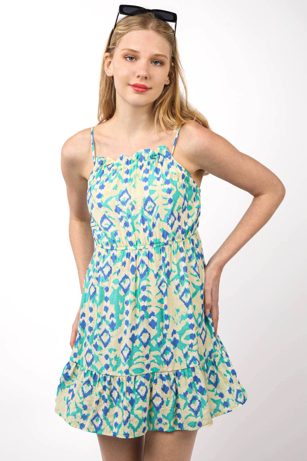 ND31338-Multi Color Printed Summer Mini Dress