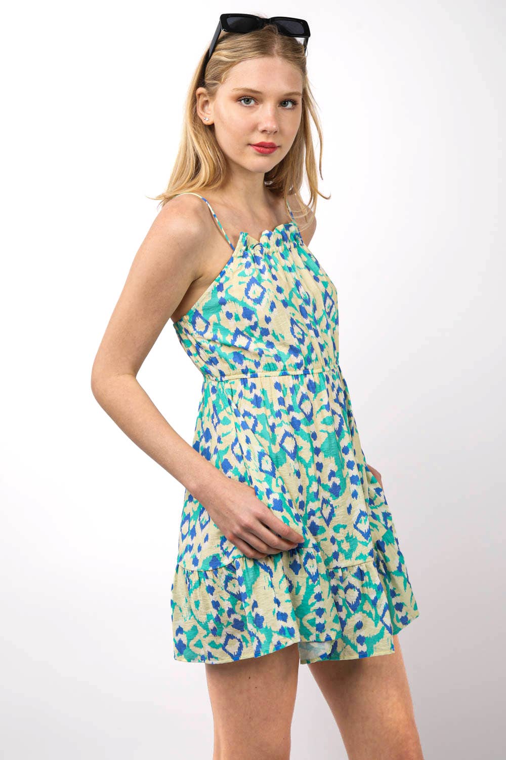 ND31338-Multi Color Printed Summer Mini Dress