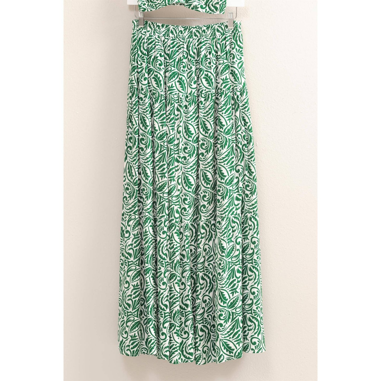 HF24C765-SET-Paisley Cami Top And Tiered Skirt Set