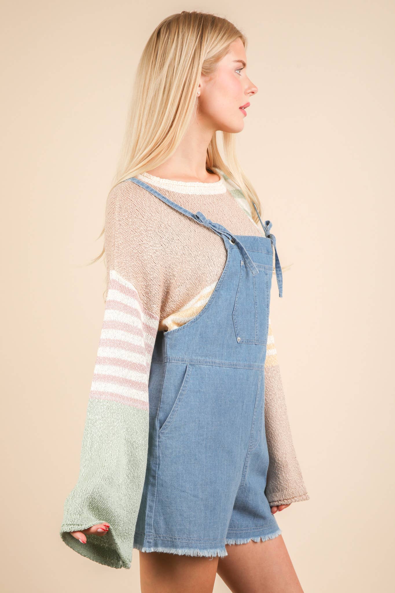 Mineral Washed Denim Casual Romper