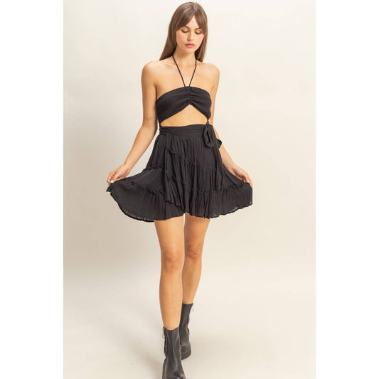 Wasting Time Away Black Dress
