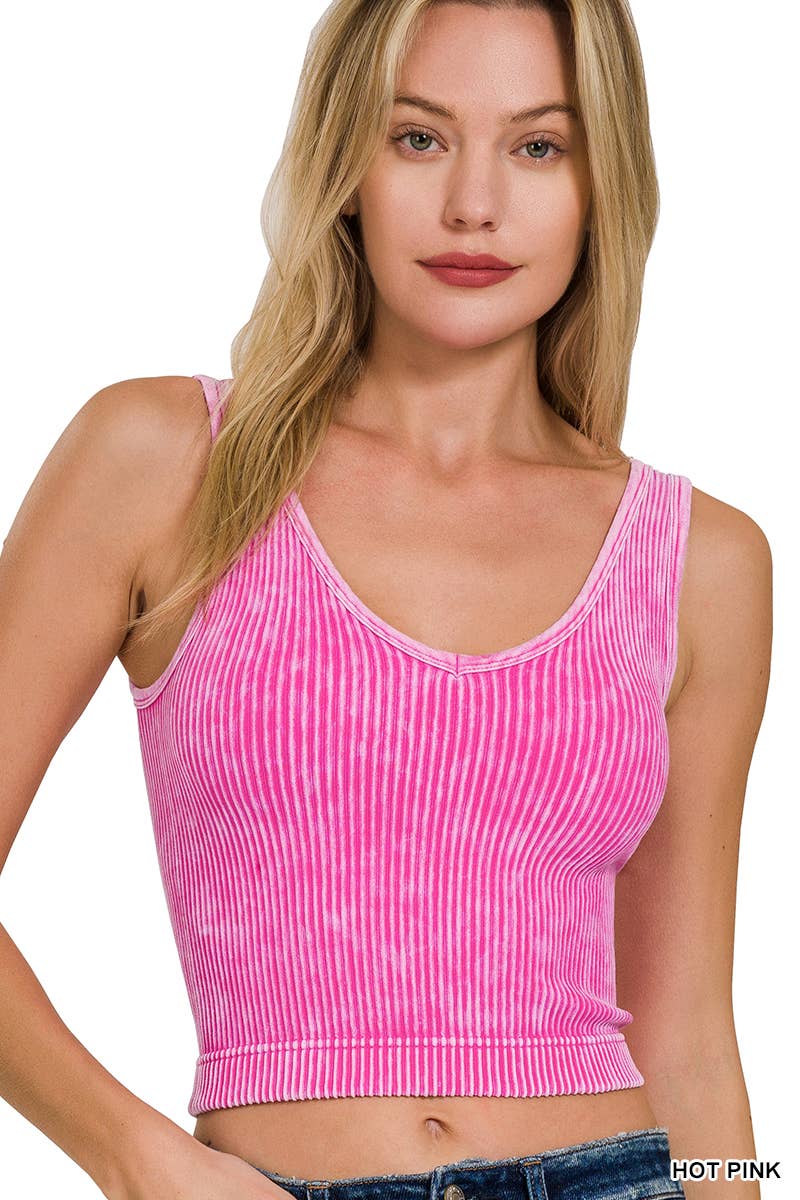 ",.....Premium Washed Seamless 2-way Tank