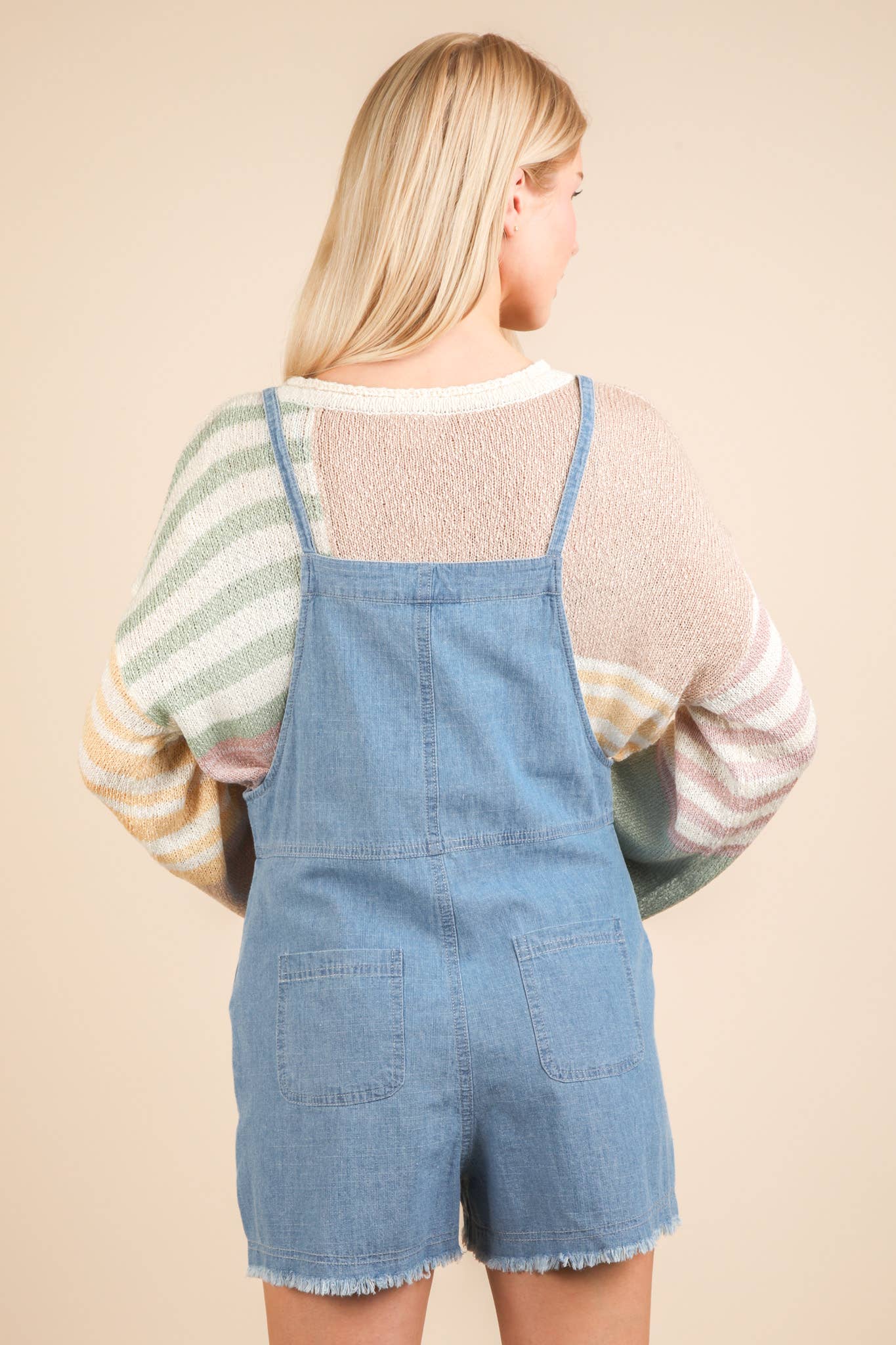 Mineral Washed Denim Casual Romper