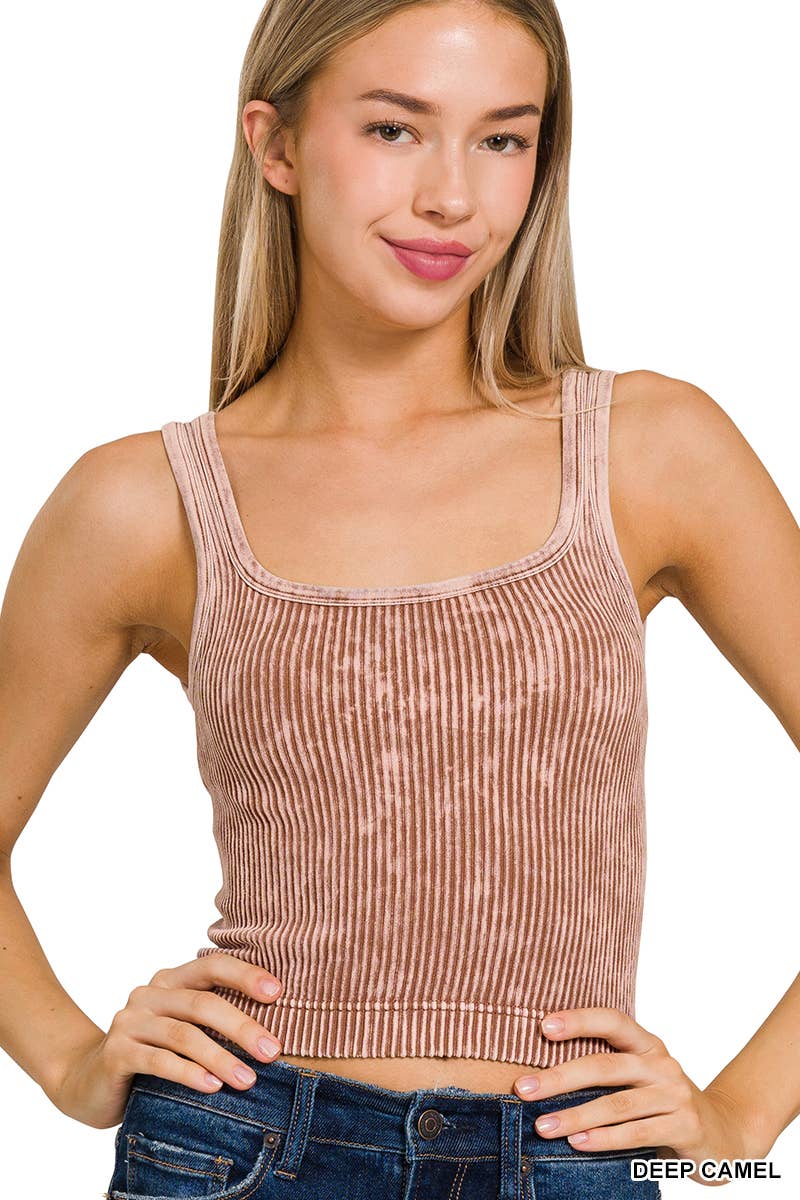 ",.....Premium Washed Seamless 2-way Tank