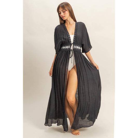 On My Own Black Lace Duster