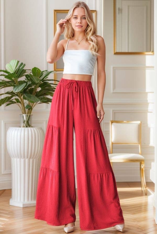 EP6840-10 OVER WIDE LEG SOLID PANTS: DUSTY SAGE / 2-2-2 (S-M-L)