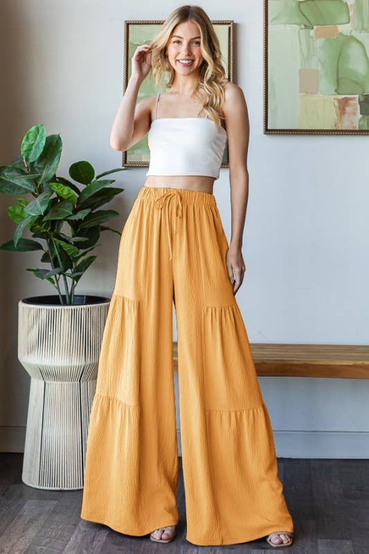 EP6840-10 OVER WIDE LEG SOLID PANTS: BLACK / 2-2-2 (1X-2X-3X)