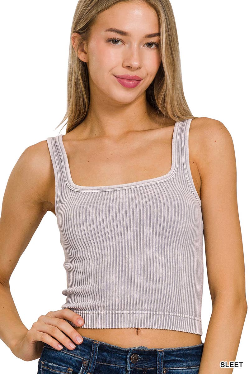 ",.....Premium Washed Seamless 2-way Tank
