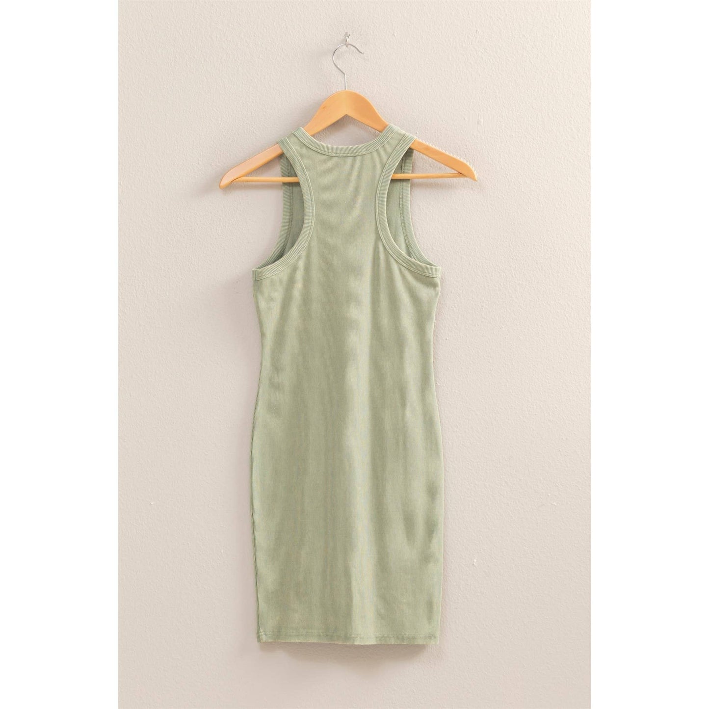 DZ25E297-Acid Washed Ribbed Mini Dress