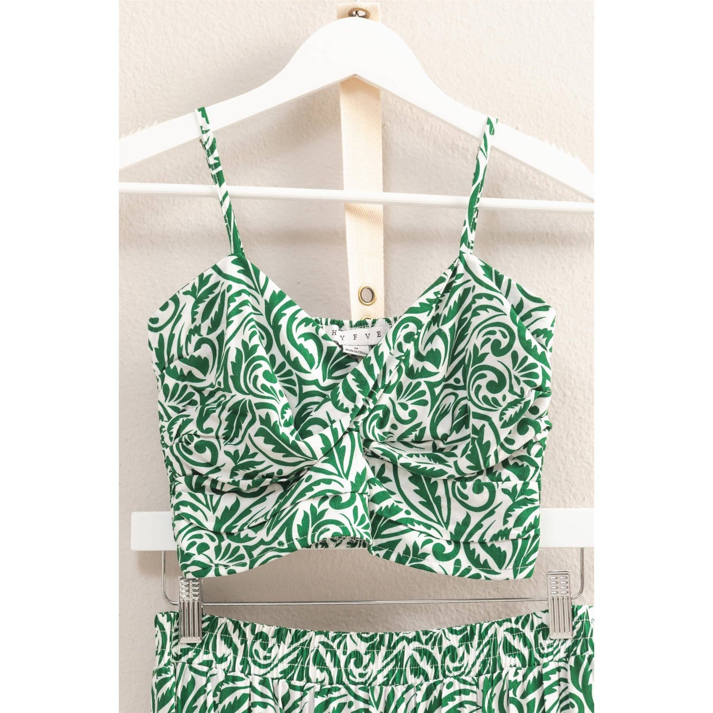 HF24C765-SET-Paisley Cami Top And Tiered Skirt Set