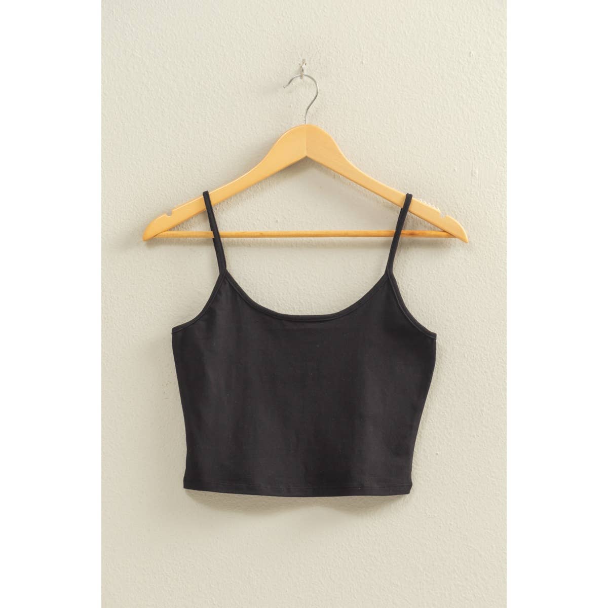 Black Basic Cropped Cami Top