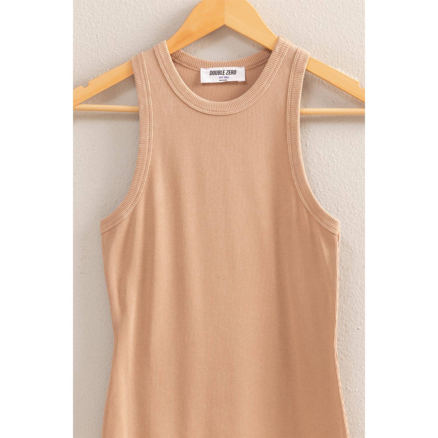 DZ25E297-Acid Washed Ribbed Mini Dress