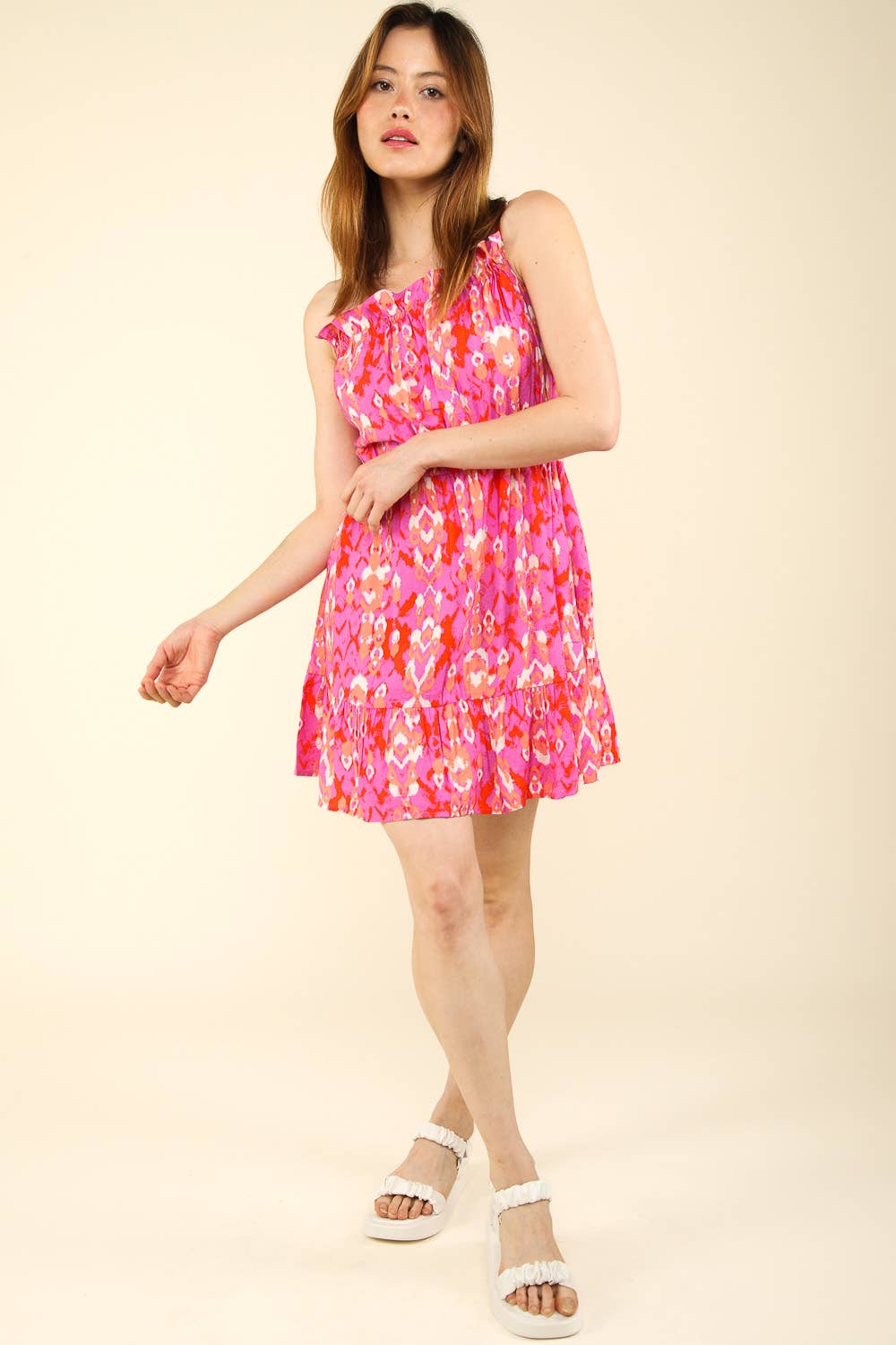 ND31338-Multi Color Printed Summer Mini Dress