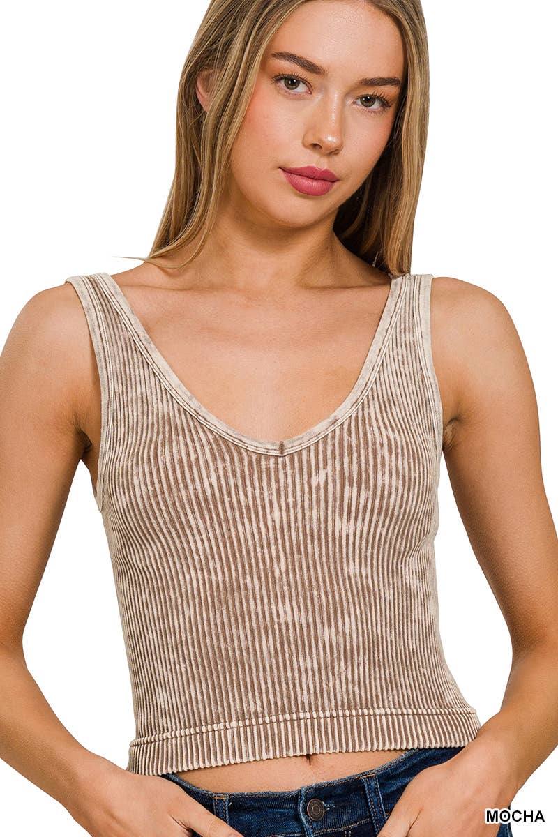 ",.....Premium Washed Seamless 2-way Tank