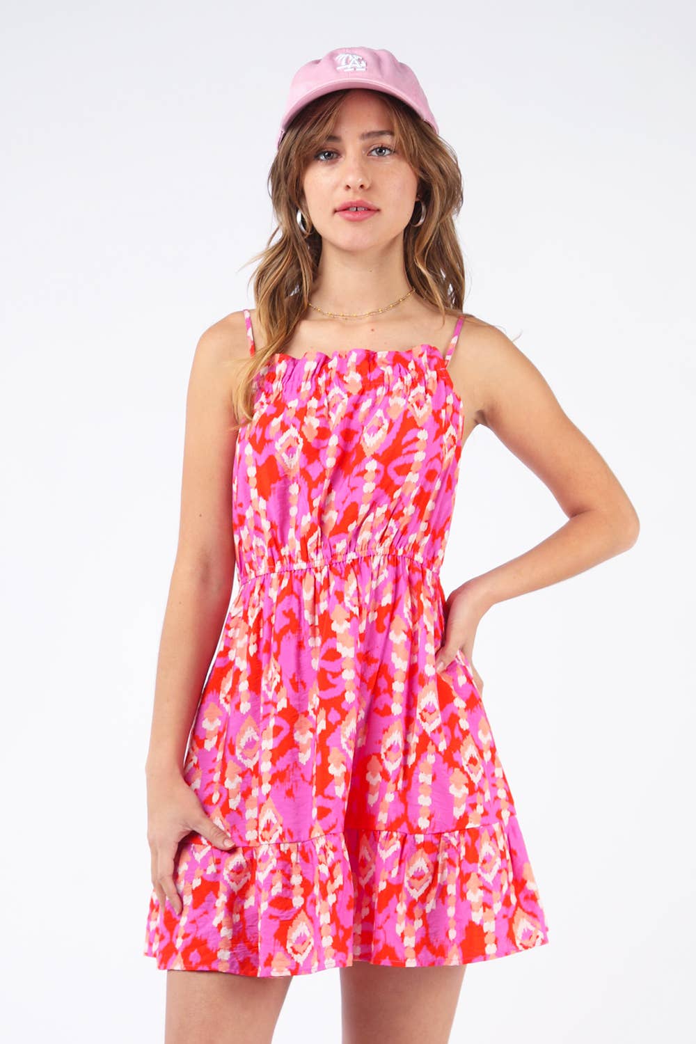 ND31338-Multi Color Printed Summer Mini Dress