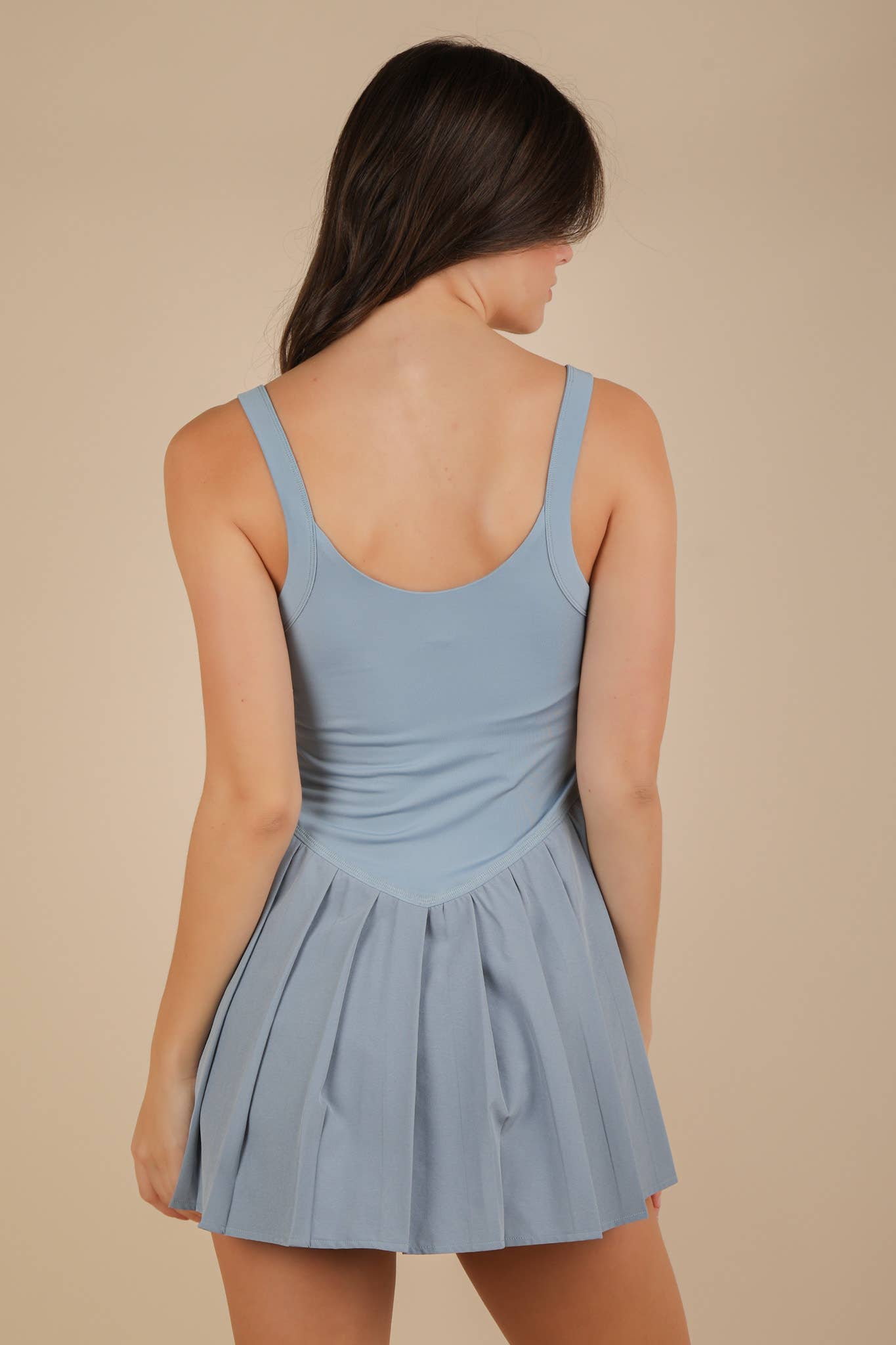 Light Blue Pleated Skirt Activewear Dress