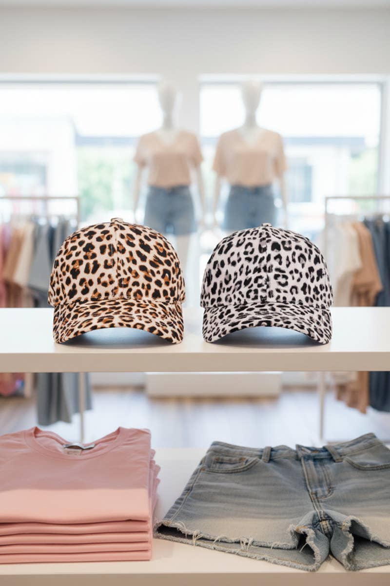 `Leopard Pattern Baseball Cap  Zenana Consgt.