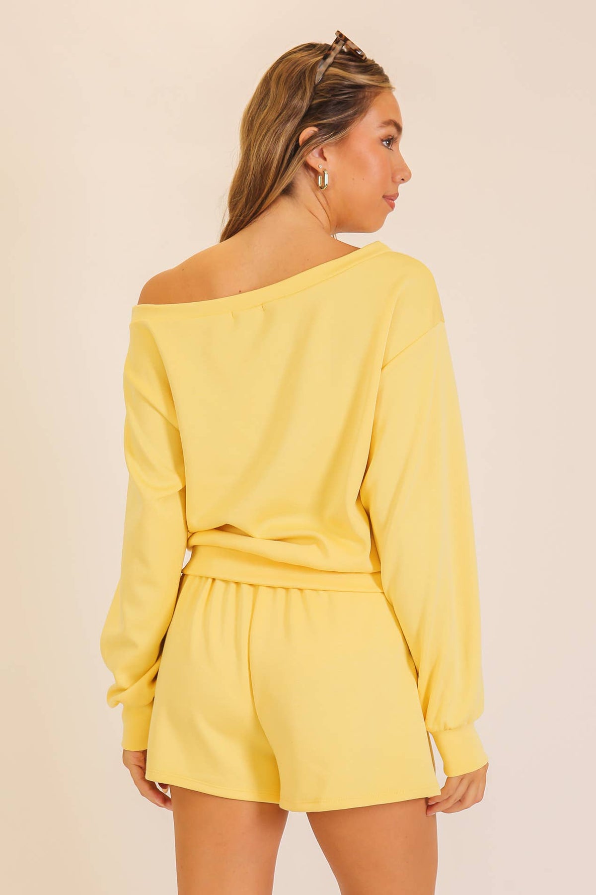 Off-Shoulder Lounge Short Set