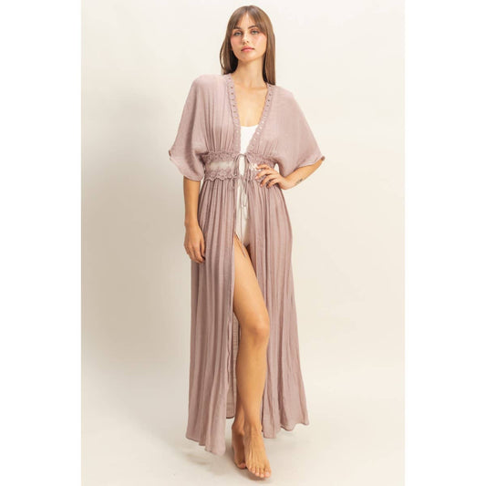 On My Own Mauve Lace Duster