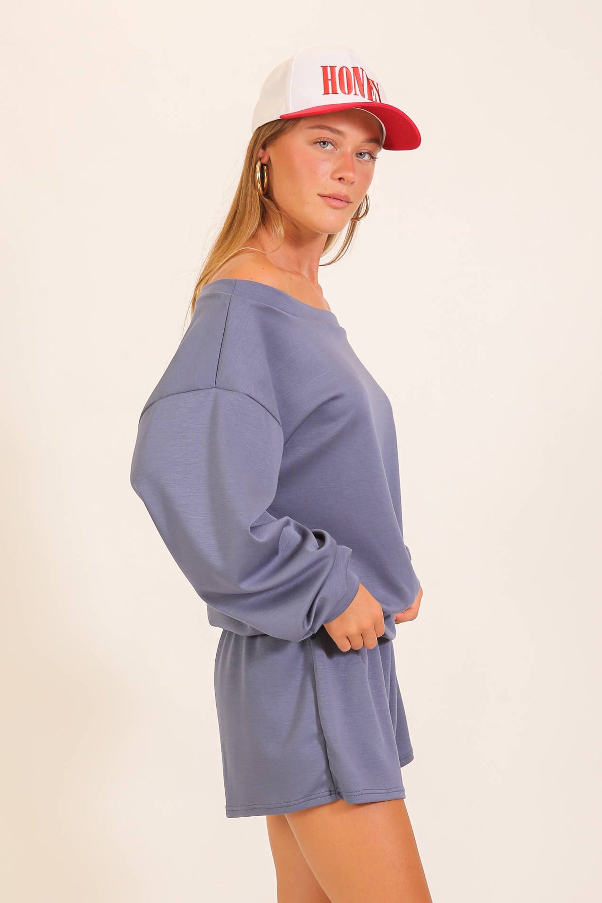 Off-Shoulder Lounge Short Set