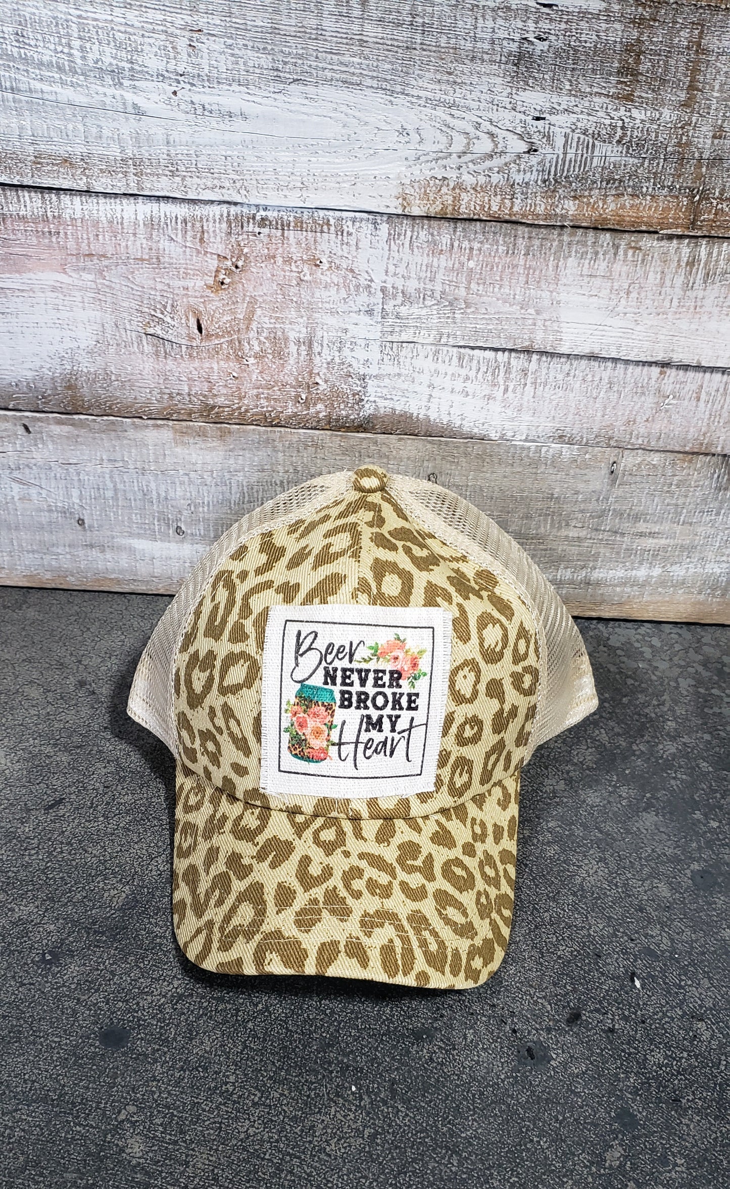 Beer Never Broke My Heart Ponytail Hat