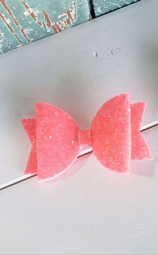 Hot Pink Glitter Double Hair Bow