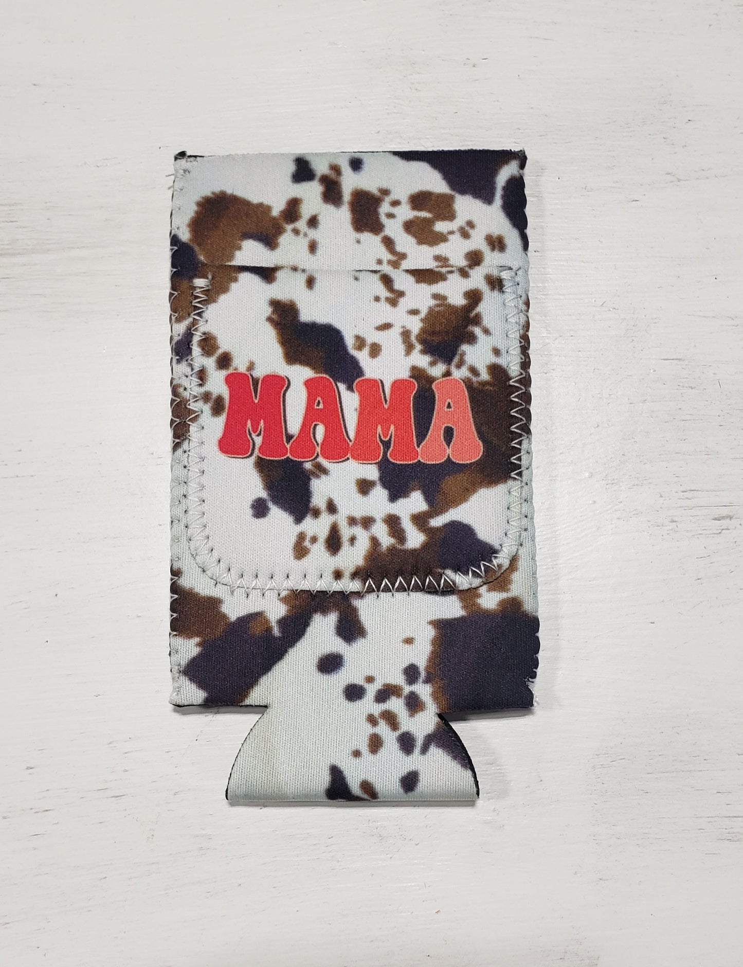 Cow Print MAMA Slim Can Cooler