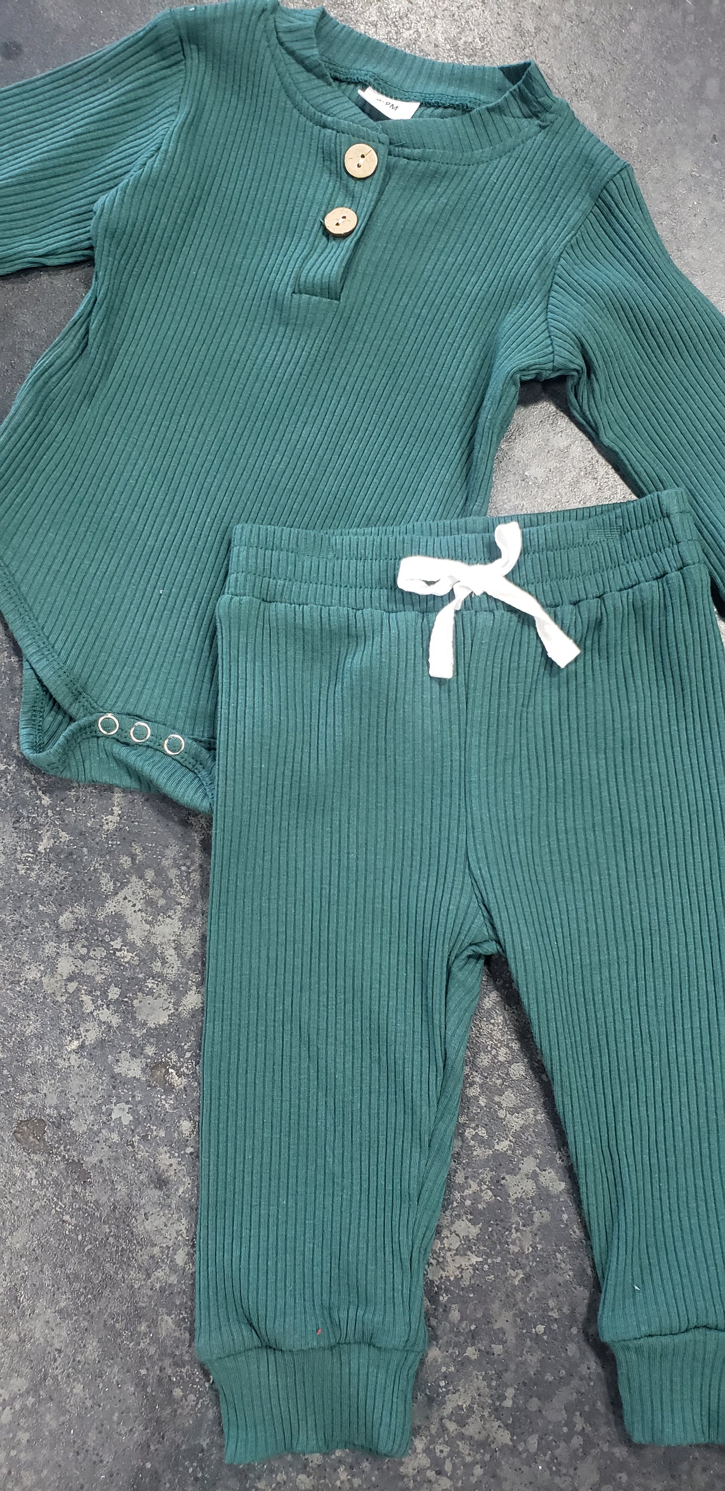 Ribbed Hunter Green Jogger Set