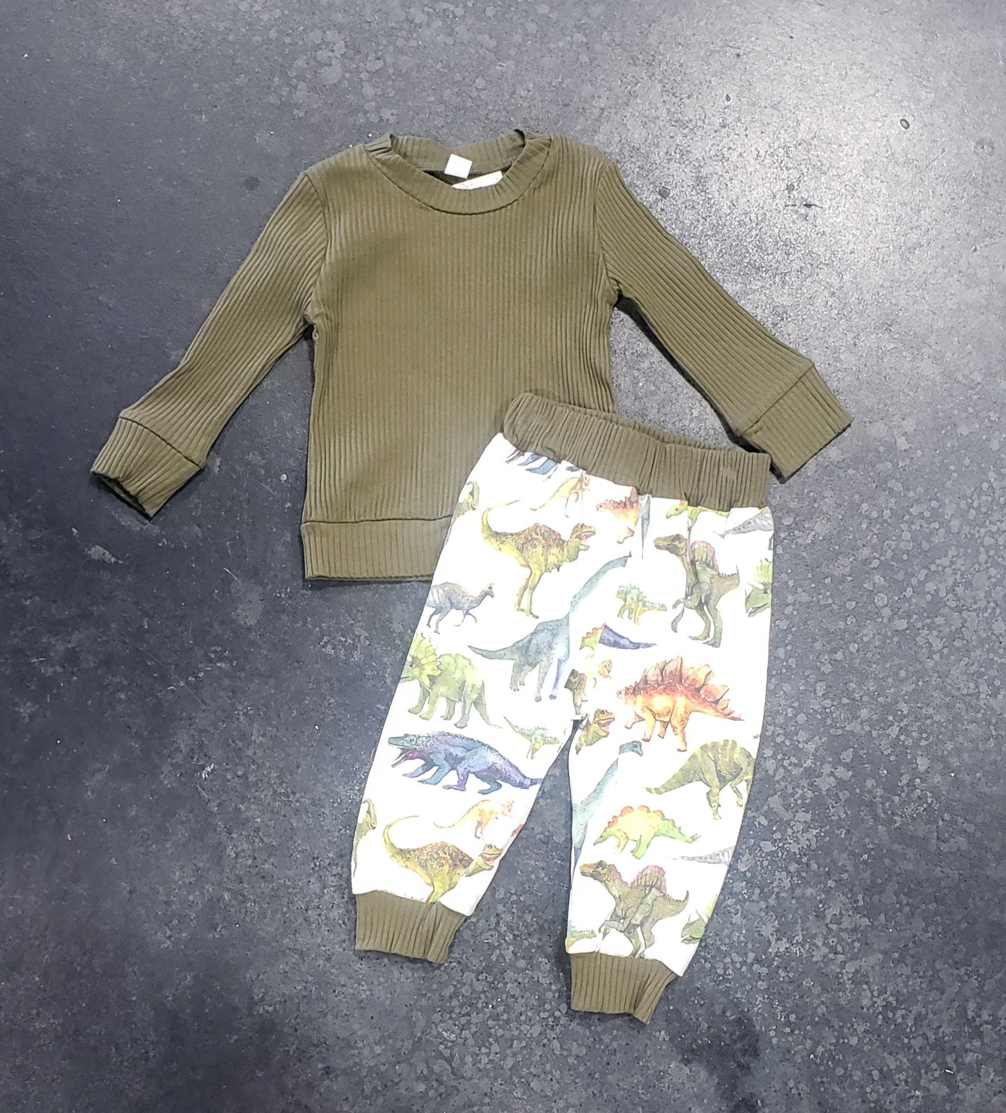 Ribbed Dino Two Piece Jogger Set