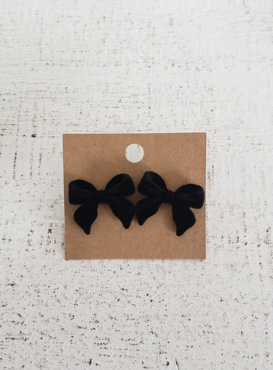 Black Velvet Bow Earrings