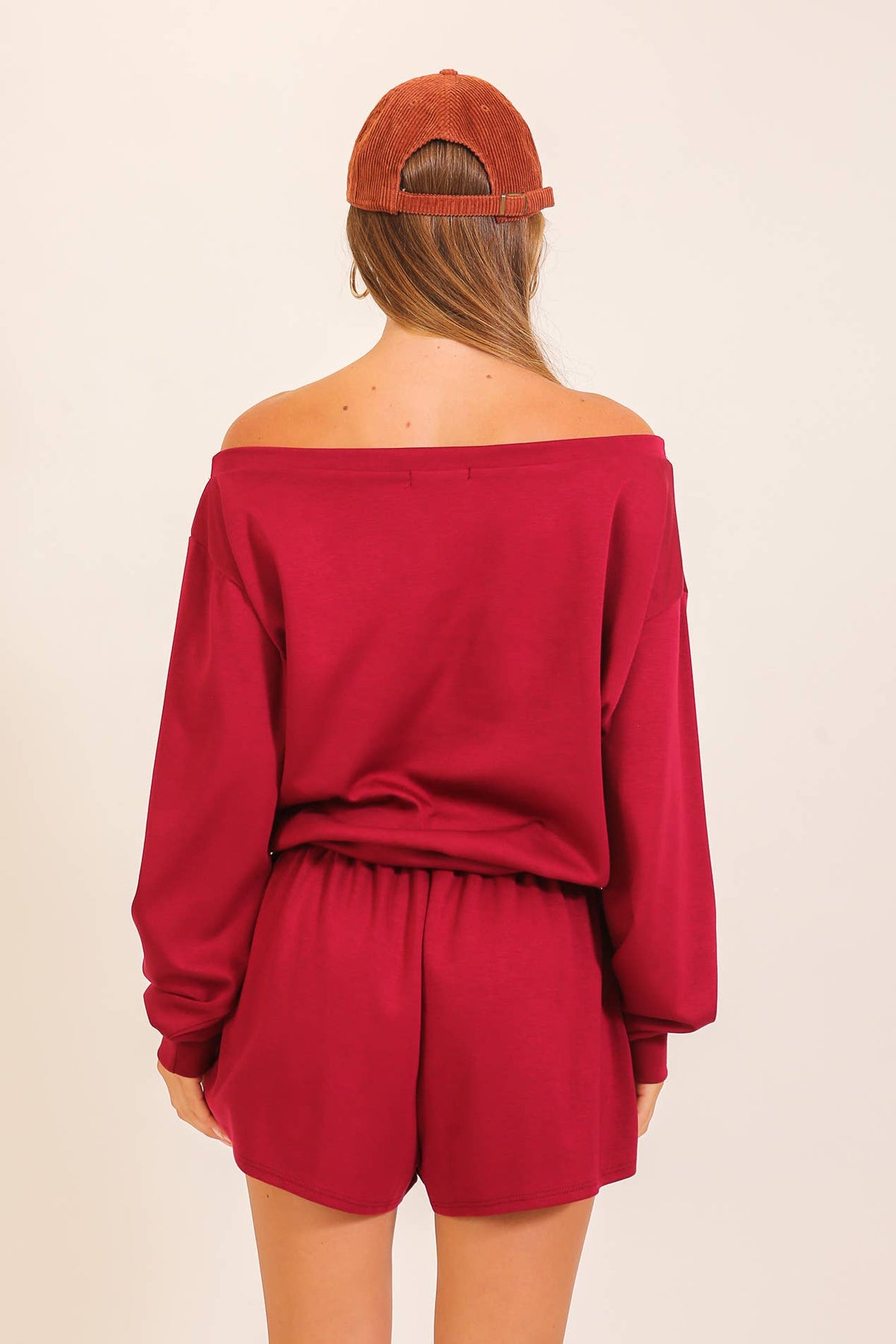 Off-Shoulder Lounge Short Set