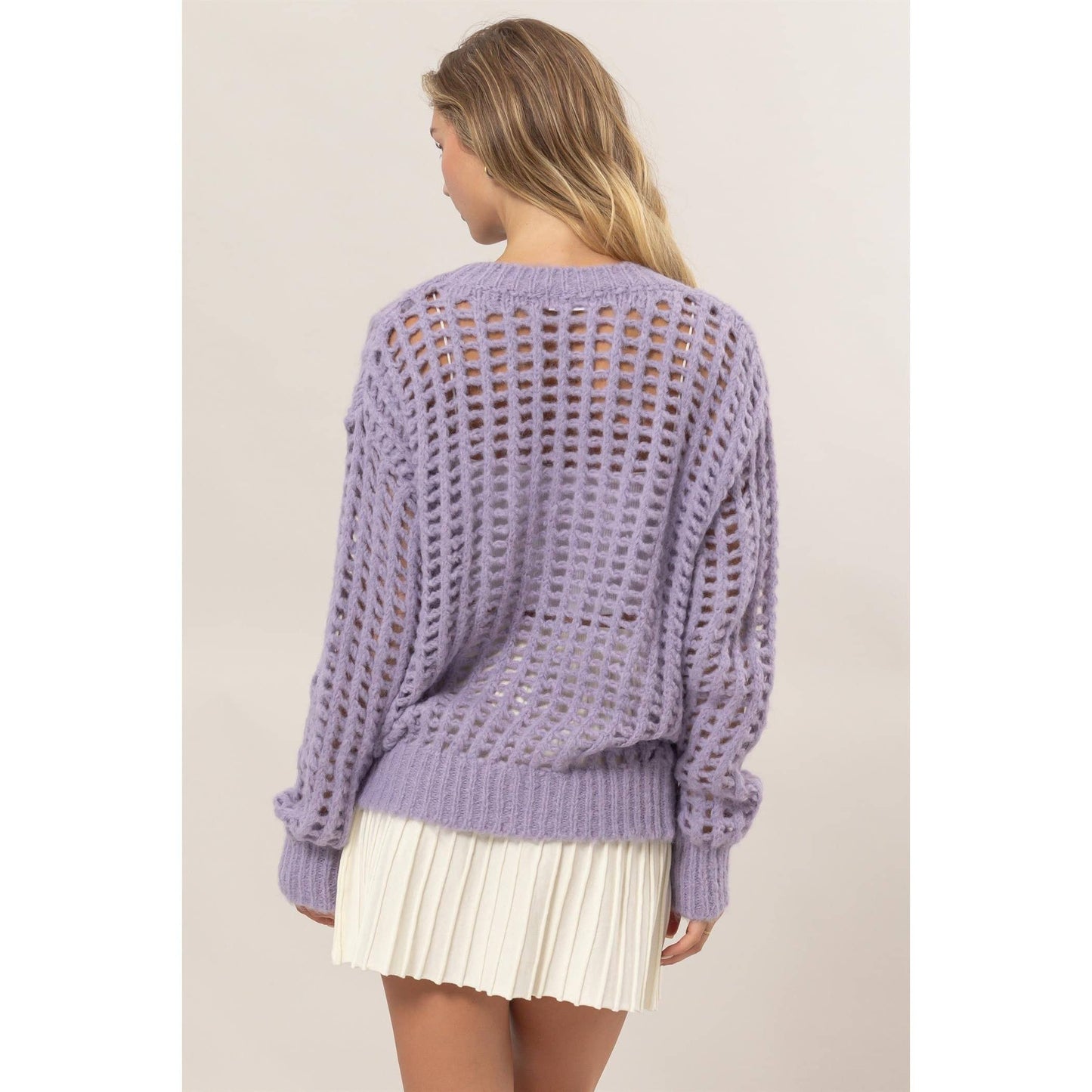 Open Stitch Long Sleeve Sweater