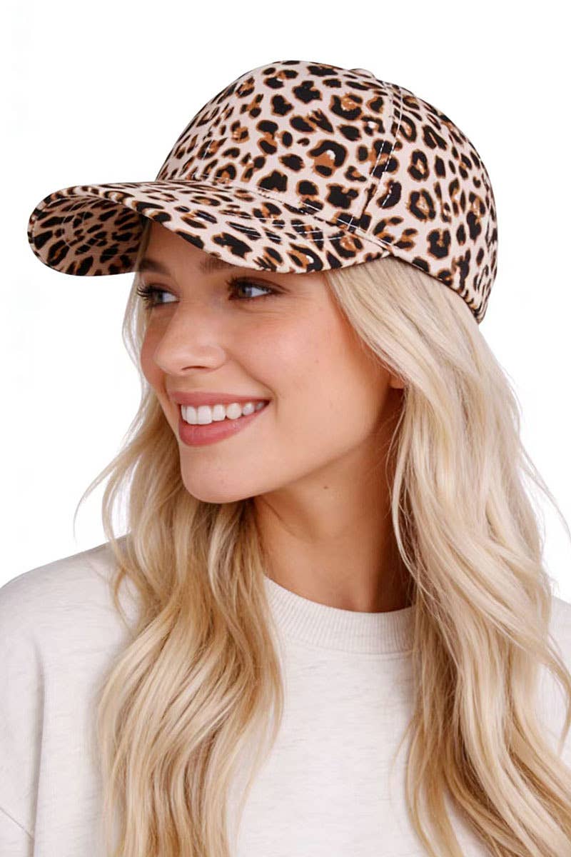 `Leopard Pattern Baseball Cap  Zenana Consgt.