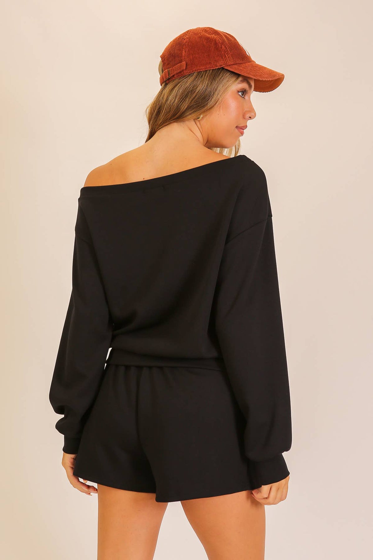 Off-Shoulder Lounge Short Set