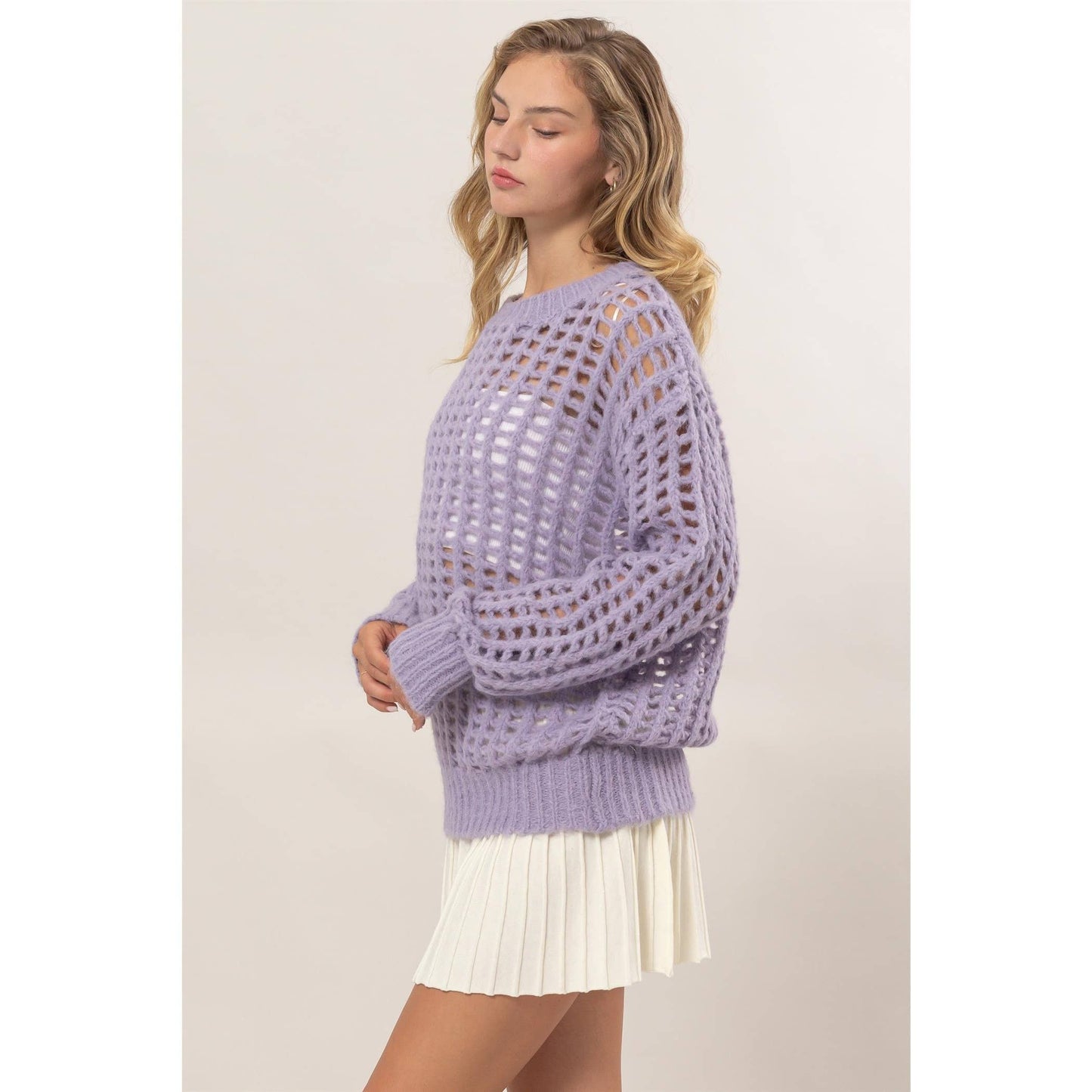 Open Stitch Long Sleeve Sweater