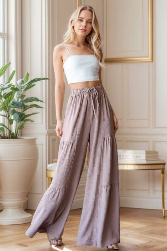EP6840-10 OVER WIDE LEG SOLID PANTS: BLACK / 2-2-2 (1X-2X-3X)