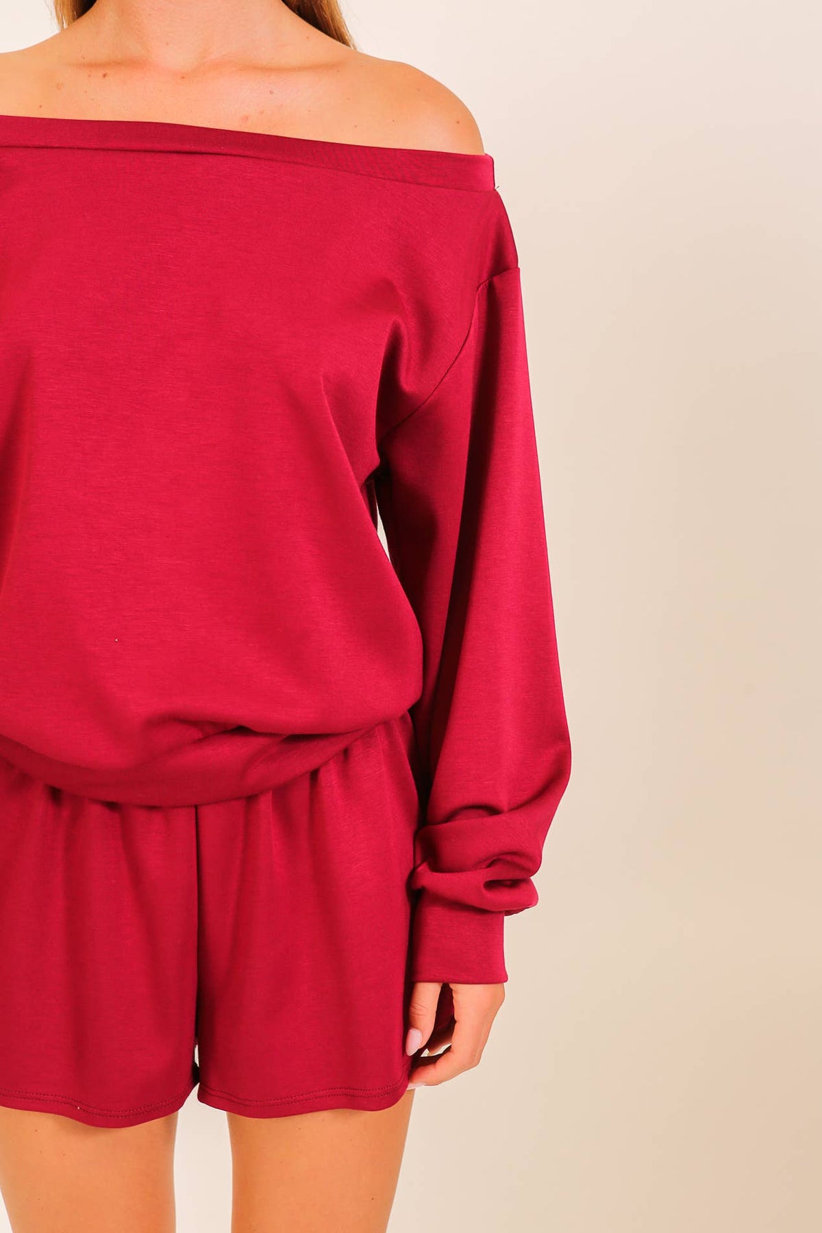 Off-Shoulder Lounge Short Set