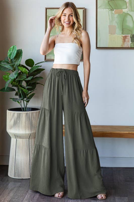 Dark Olive Wide Leg Pants